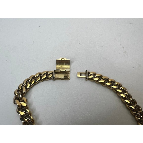 GLD Cuban Link Chain Necklace Gold Tone‎ Statement Jewelry Hip Hop Style - Picture 8 of 10
